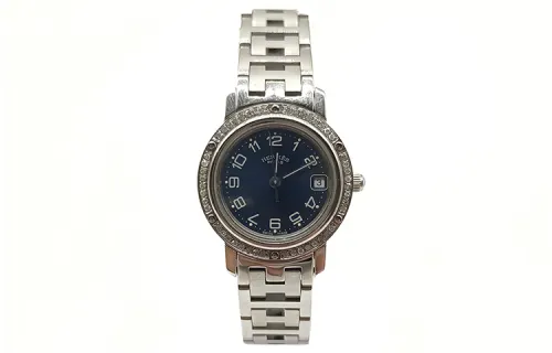 HERMES Clipper Collection Wrist Watches Quartz Movement Alloy Strap 24mm Blue Dial Unisex