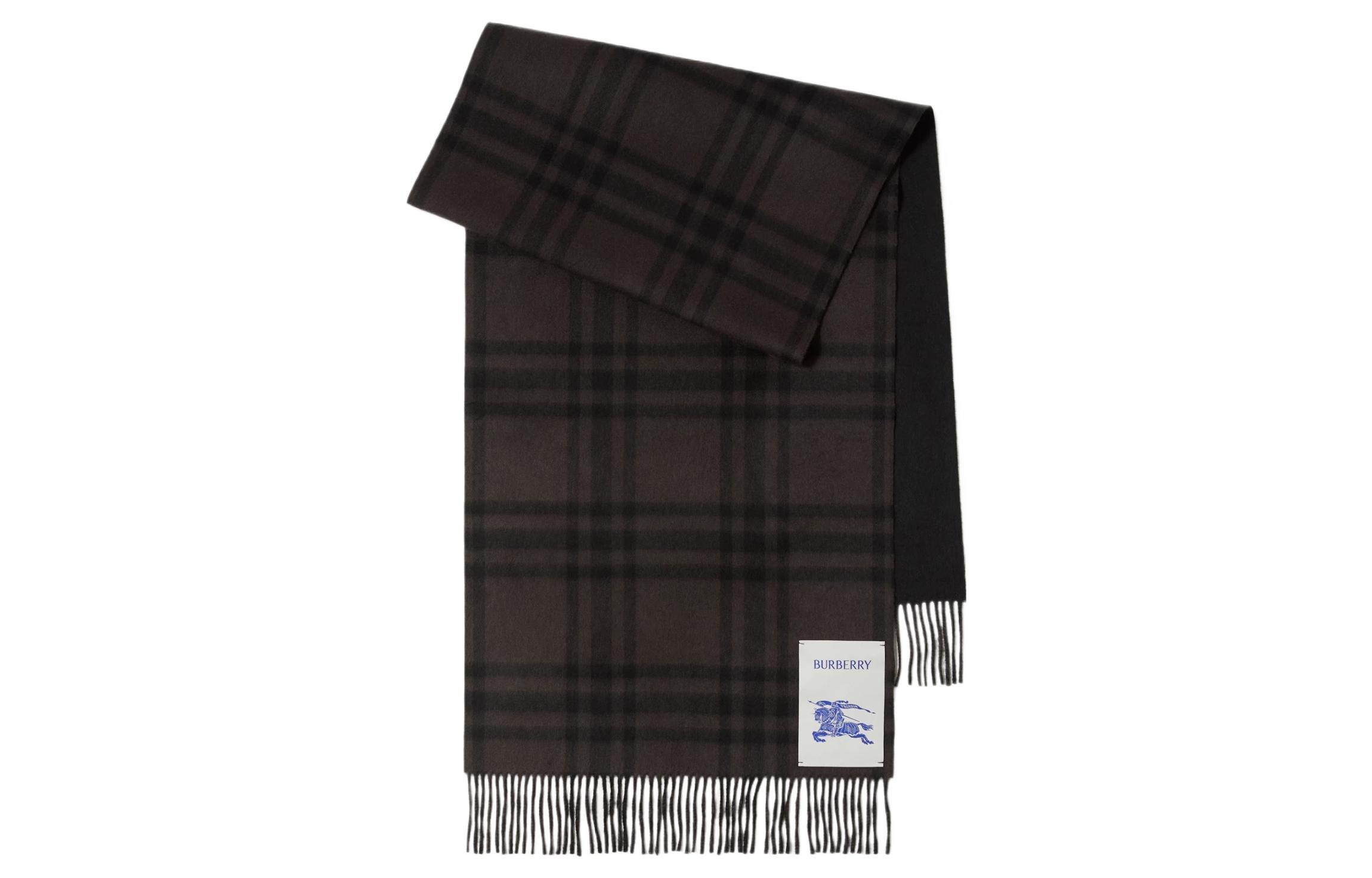 Burberry Ekd Checked Fringed Edge Scarf