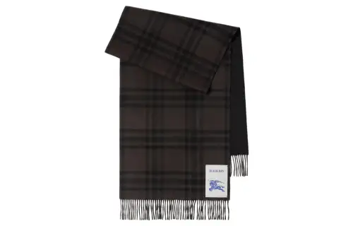 Burberry Ekd Checked Fringed Edge Scarf