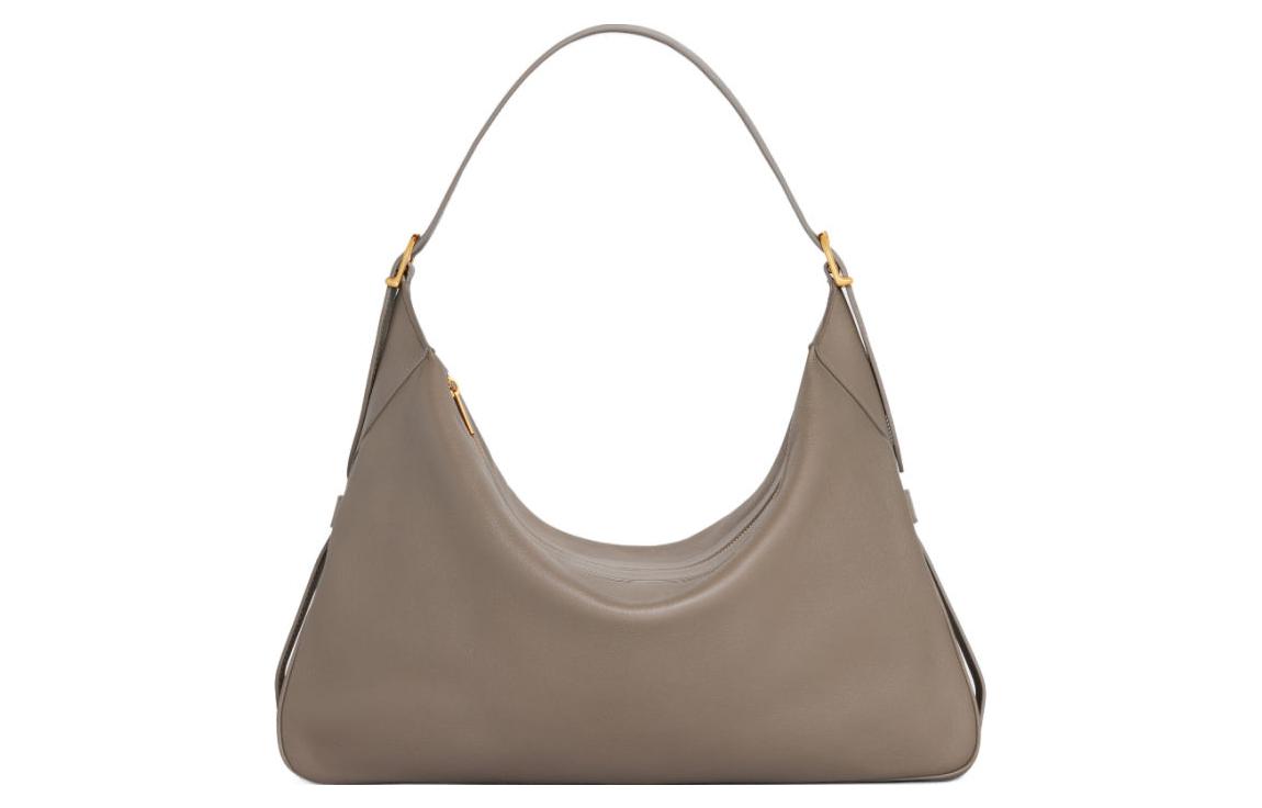 CELINE Romy Collection Calfskin One Shoulder Handbag Large Women's Smoke Gray Brown