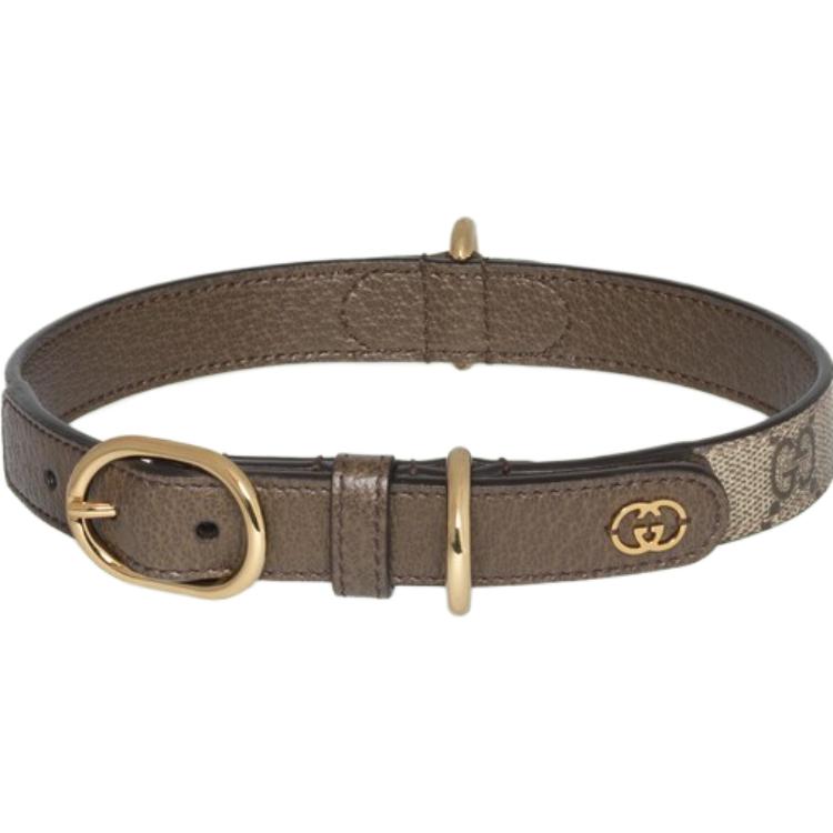 GUCCI /Gucci dog collar/cat collar pet collar mini interlocking double G leash buckle detail small size 692943 2ZGHG 8367