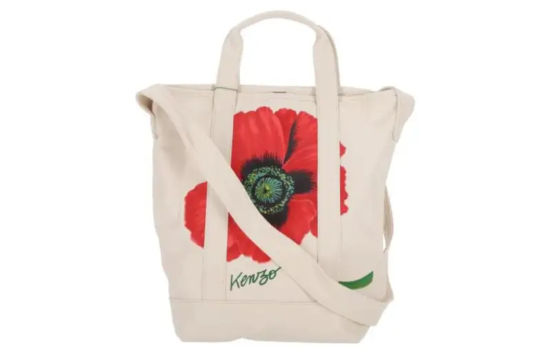 KENZO Cotton Tote Bag, Shopping Bag, Handbag Men's Light Umber