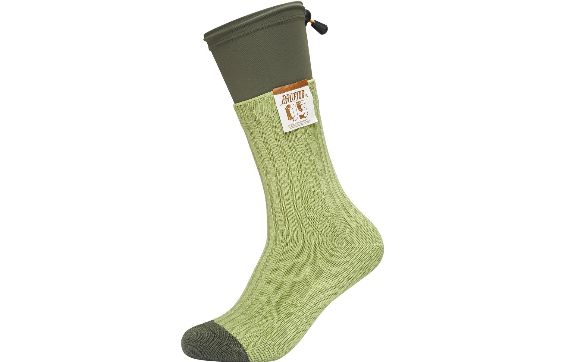 Li Ning Badfive Crew Socks Unisex 1 Pack Moss Green
