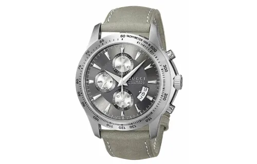 GUCCI Wrist Watches Automatic Mechanical Movement Cow Leather Strap 44mm Gray Dial Unisex ['50', 149262]m Waterproof