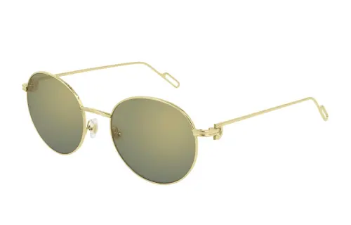 CARTIER Metal Round Sunglasses Women's Gold