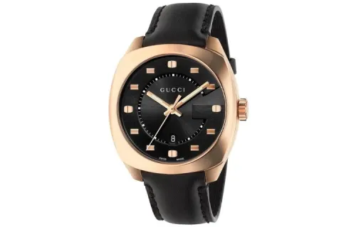 GUCCI Wrist Watches Quartz Movement Leather Strap 41mm Black Dial Unisex ['50', 149262]m Waterproof