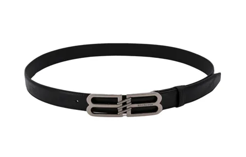 Balenciaga Leather Belts Unisex Black