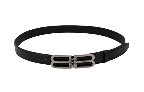 Balenciaga Leather Belts Unisex Black 