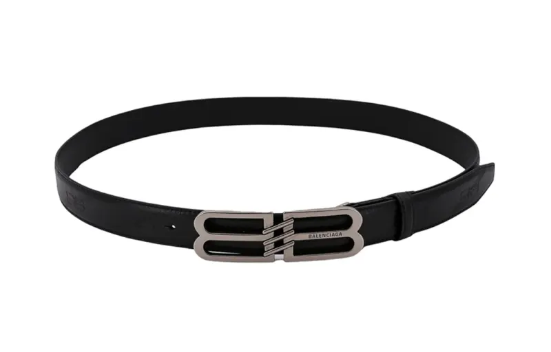 Balenciaga Leather Belts Unisex Black