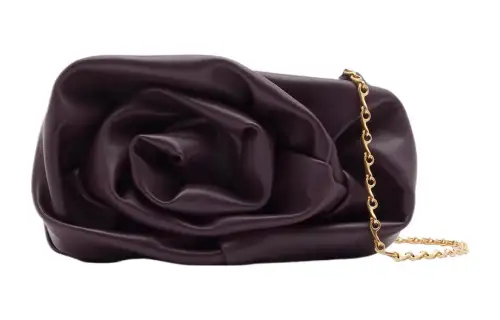 Burberry Lambskin Clutch Women's Plum Red