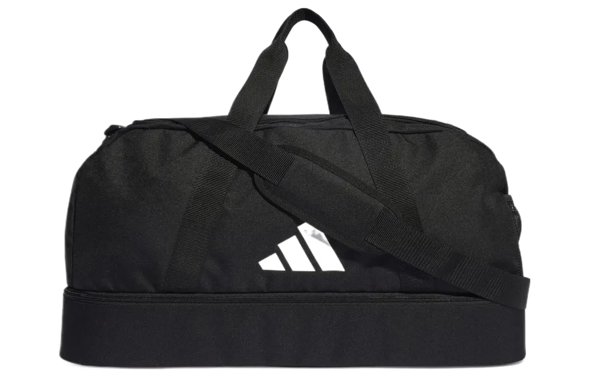 Adidas Recycled Polyester Plain Weave Fabric Handbag Medium Unisex Black & White