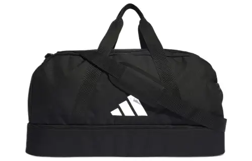 Adidas Recycled Polyester Plain Weave Fabric Handbag Medium Unisex Black & White