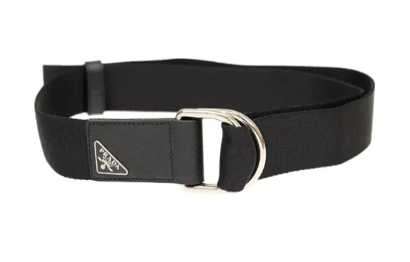 PRADA Belts Men's Black Width 3.5CM