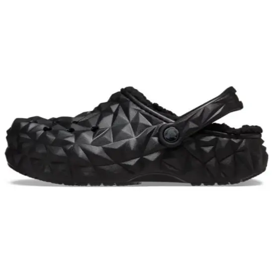 Crocs Classic Clog Lined Geometric Shoes 'Black' Women's