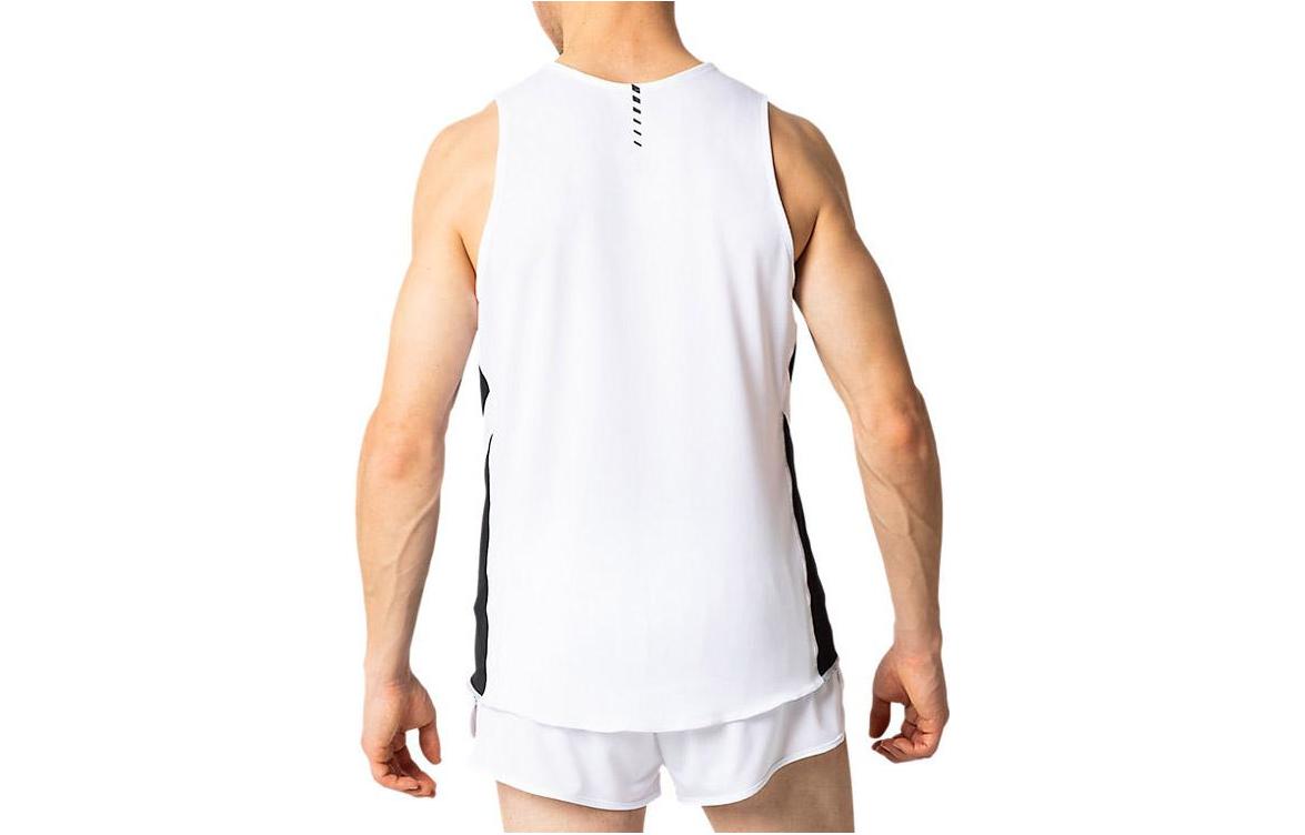 ASICS Running Tank Tops Men’s White Crew Neck Moderate Straight Fit