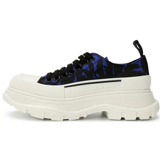 Alexander McQueen Tread Slick Low Lace Up Blue Black Women's
