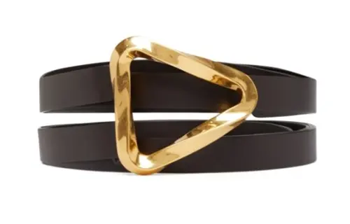 Bottega Veneta Triangle Decoration, Smooth Buckle Leather Belts Women's Brown