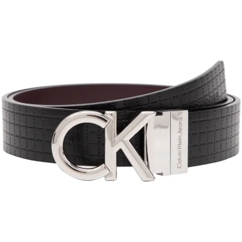CALVIN KLEIN Cow Leather Belts Men's Space Black Width 3.4cm