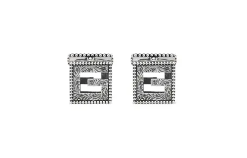 GUCCI Square G Alloy Cufflinks Men's Silver