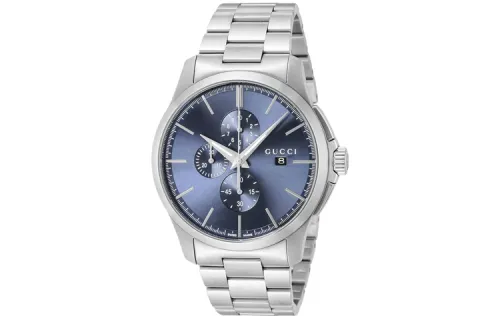 GUCCI Wrist Watches Quartz Movement Stainless Steel Strap 44mm Blue Dial Unisex 50m Waterproof