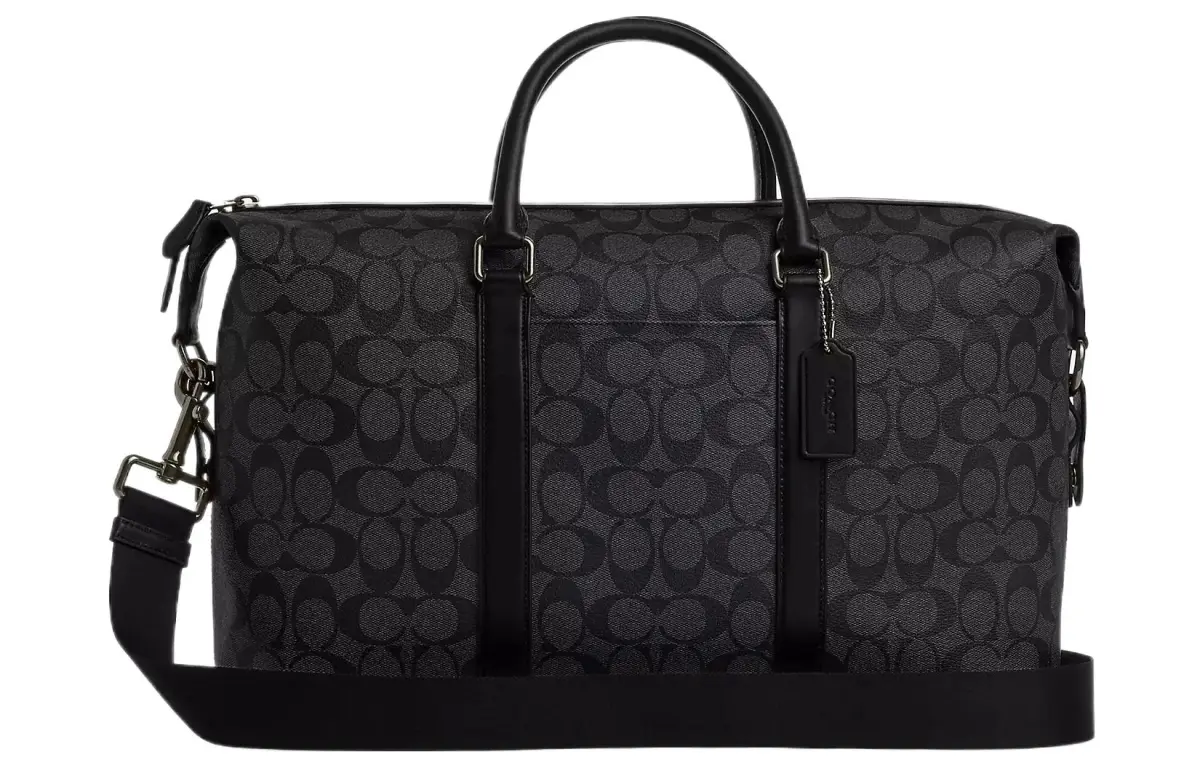 COACH Ellery Coated Canvas With Calfskin Boston Bag, Travel Bag, Handbag, Shoulder Bag, Crossbody Bag Women's