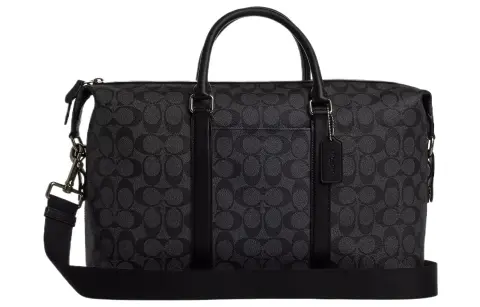 COACH Ellery Coated Canvas With Calfskin Boston Bag, Travel Bag, Handbag, Shoulder Bag, Crossbody Bag Women's