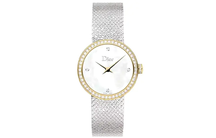 DIOR Wrist Watches Quartz Movement Stainless Steel Strap Mother of Pearl Color Watch Dial Men's Watches