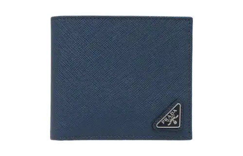 PRADA Saffiano Leather Wallet Men's Blue
