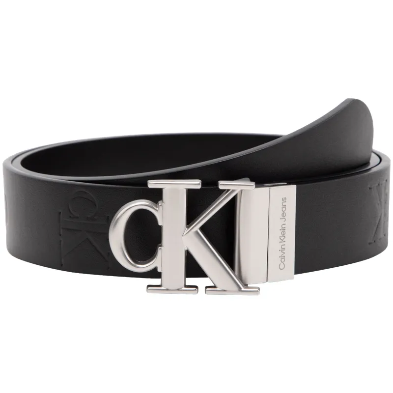 CALVIN KLEIN Cow Leather Belts Men's Space Black Width 3.5cm