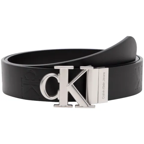 CALVIN KLEIN Cow Leather Belts Men's Space Black Width 3.5cm