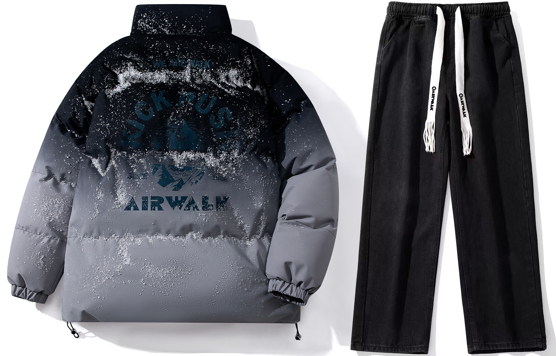 Airwalk Casual Sportswear Unisex Stand Collar Thickened