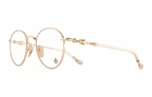 Chrome Hearts Round Eyeglass Frames Unisex Gold