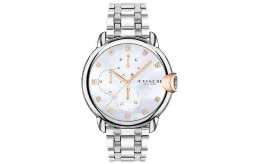 COACH Wrist Watches Quartz Movement Stainless Steel Strap 38mm Mother of Pearl Color Watch Dial Women's Watch