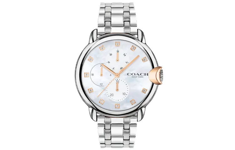 COACH Wrist Watches Quartz Movement Stainless Steel Strap 38mm Mother of Pearl Color Watch Dial Women's Watch