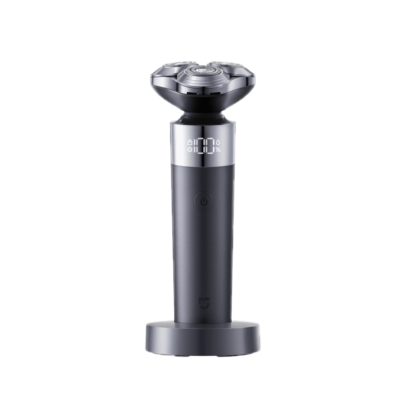Xiaomi S302 rotary electric shaver, stainless steel body washable, double-ring curved blade, smooth skin feel, no-disassembly and quick-wash head, 360° floating veneer, digital display
