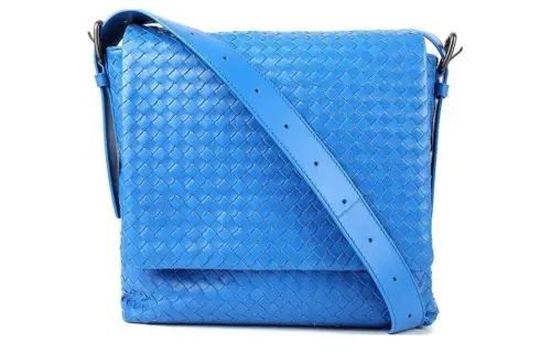 Bottega Veneta Calfskin Crossbody Bag, Shoulder Bag Women's Blue