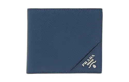 PRADA Saffiano Leather Wallet Men's Blue