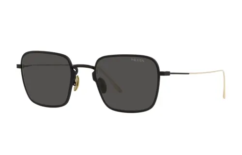 PRADA Titanium Square Sunglasses Women's Gold