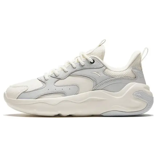 ANTA Casual Shoes Women's Low-Top Ivory White/Macio Grey
