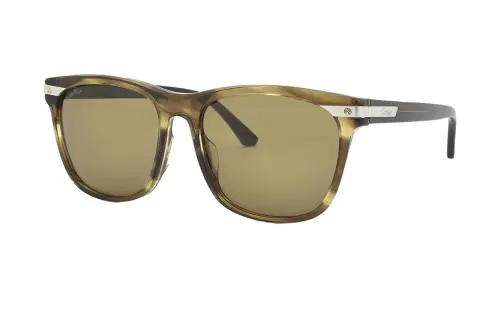 CARTIER Plastic Square Sunglasses Men's Green