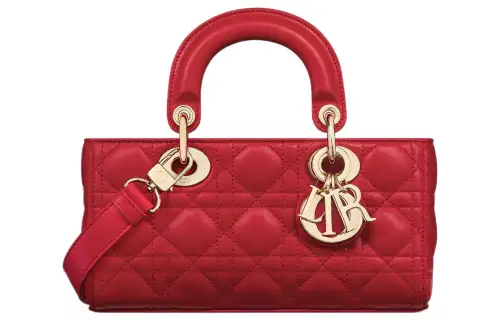 DIOR Lady D JOY Lambskin Handbag, Shoulder Bag, Crossbody Bag, Handbag Small Women's Red