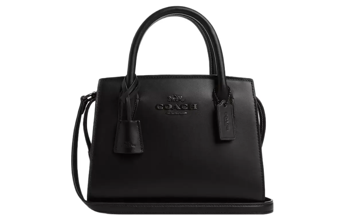 COACH ANDREA CARRYALL Calfskin Shoulder Bag, Crossbody Bag, Handbag Small Women's Black