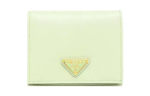 PRADA Leather Wallet Mini Women's Green