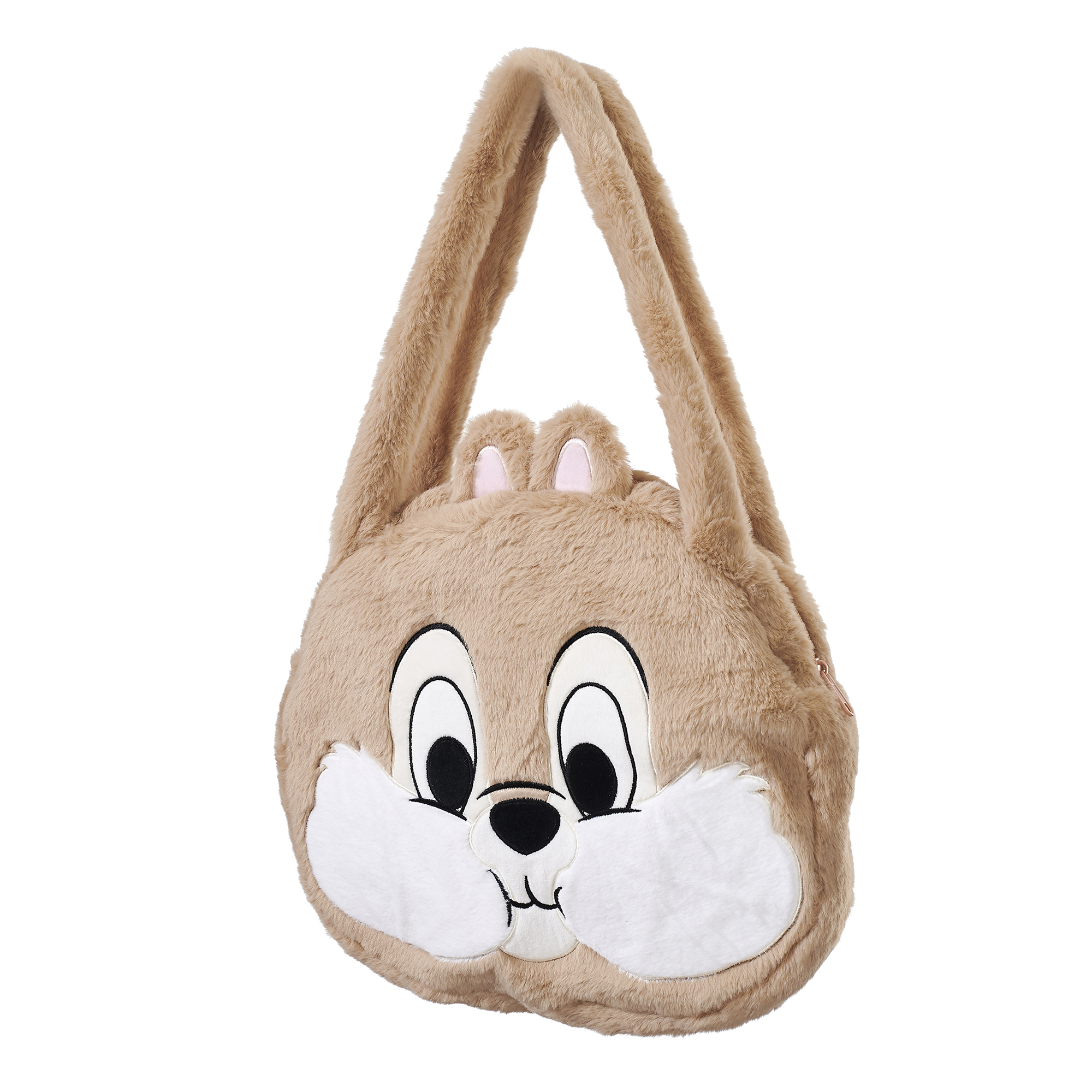 Disney Plush Polyester Tote Bag, Shopping Bag, Shoulder Bag Large Women's Beige