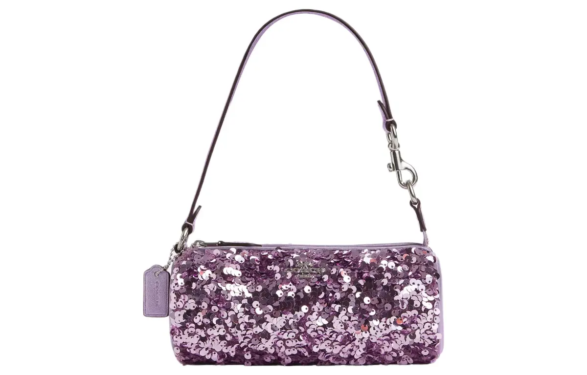 COACH Nolita Smooth Leather With Calfskin Handbag, Shoulder Bag Small Women's Purple