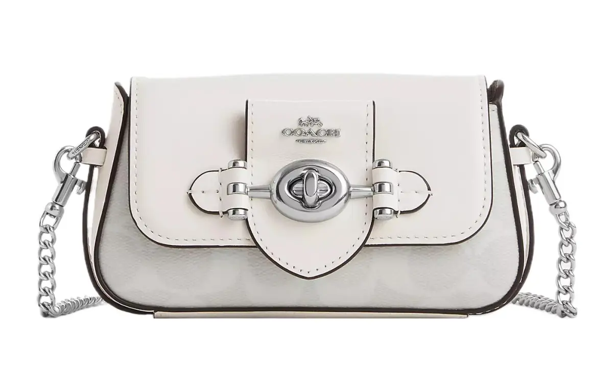COACH Canvas With Leather Crossbody Bags Mini Women's White