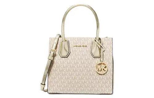 MICHAEL KORS Mercer Coated Canvas Shoulder Bag, Crossbody Bag Medium Women's Vanilla