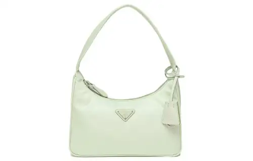 PRADA Re Edition Recycled Nylon Blend Fabric Shoulder Bag, Handbag, Shoulder Bag Women's Aqua Green