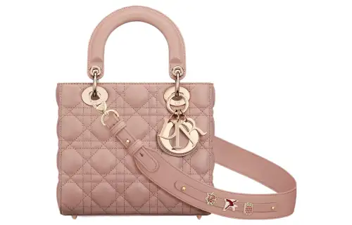 DIOR Lady Dior Lambskin Handbag, Shoulder Bag, Crossbody Bag, Handbag Small Women's Dark Blush