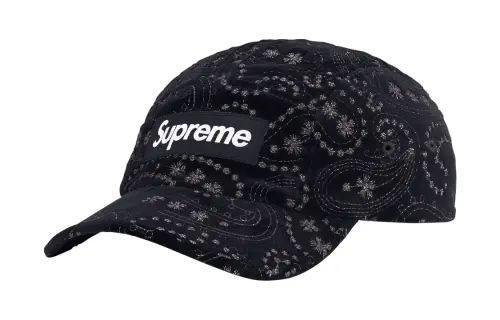 Supreme Velvet Baseball Caps Unisex Black